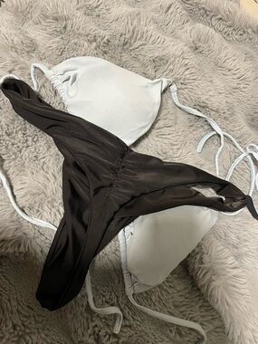 Reversible Two-Tone Bikini Set - White & Black